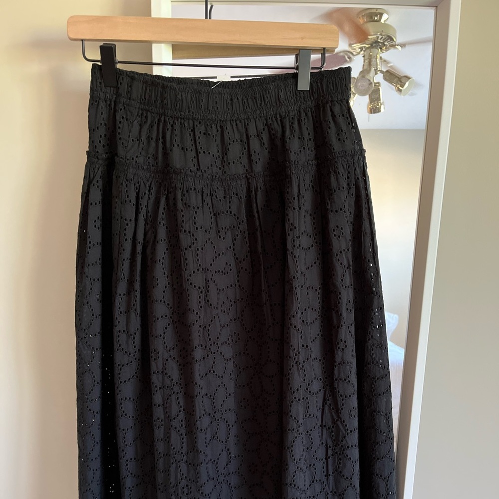 Madewell midi tiered lace skirt